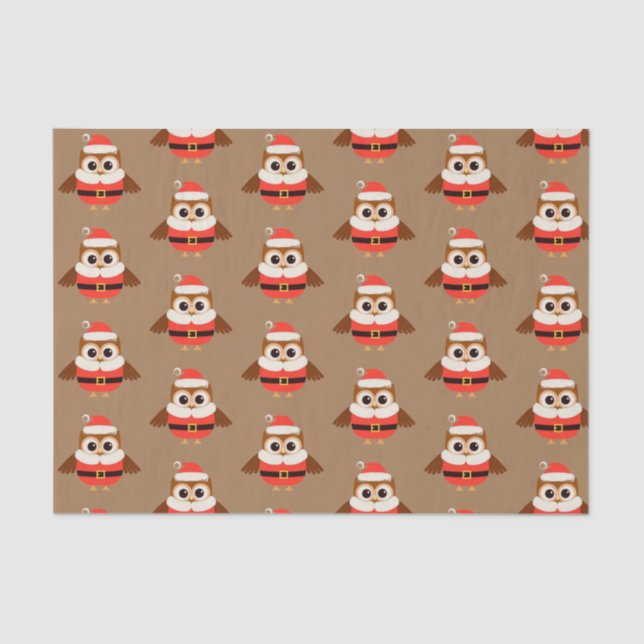 Papel de tejidos de búho de Santa (Anverso)