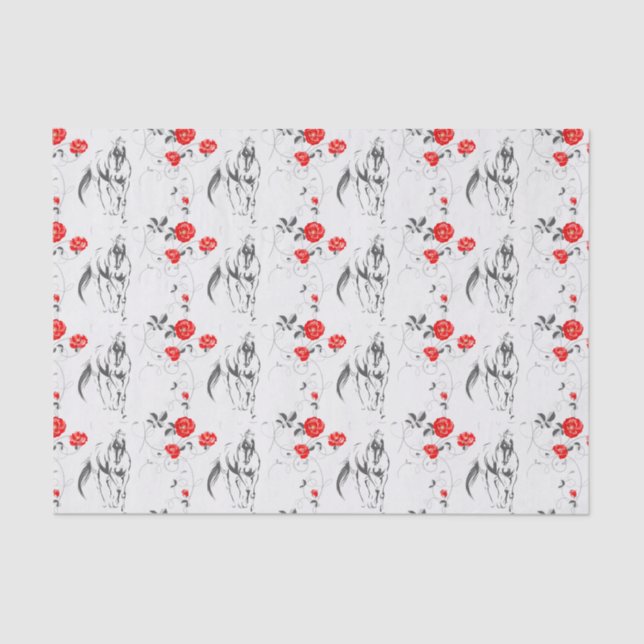 Papel de tejidos de caballos barrocos (Anverso)