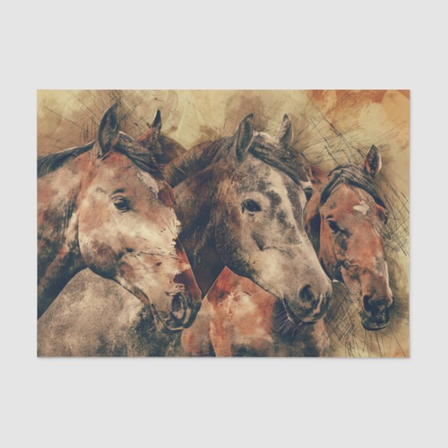 Papel de tejidos de caballos salvajes 10 x 15 (Anverso)