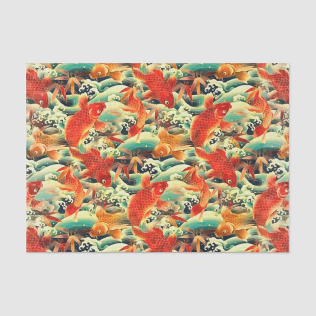 Papel de tejidos de carpa de Koi (Anverso)