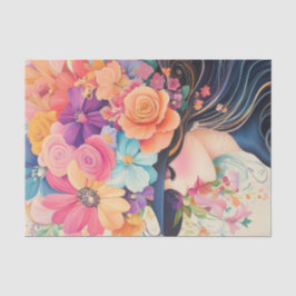 Papel de tejidos de Chica floral