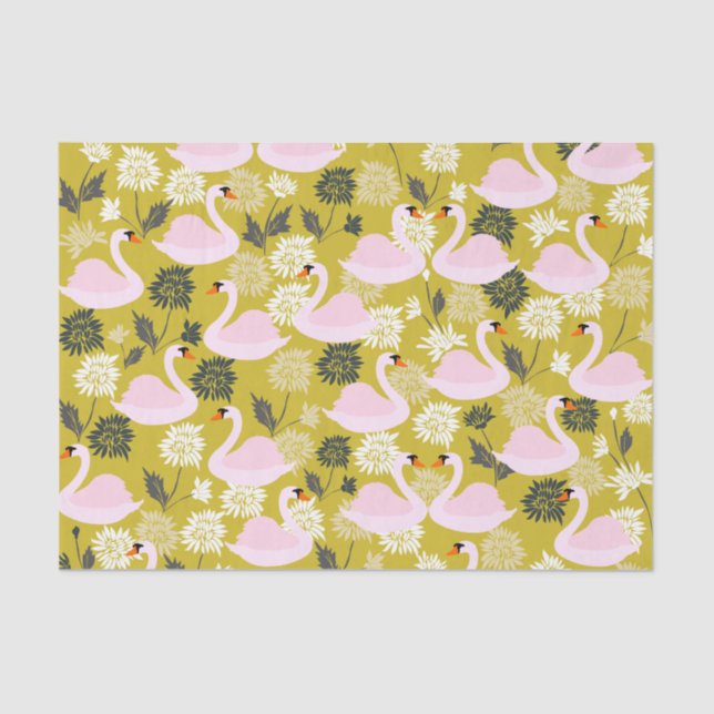 Papel de tejidos de cisne rosa (Anverso)