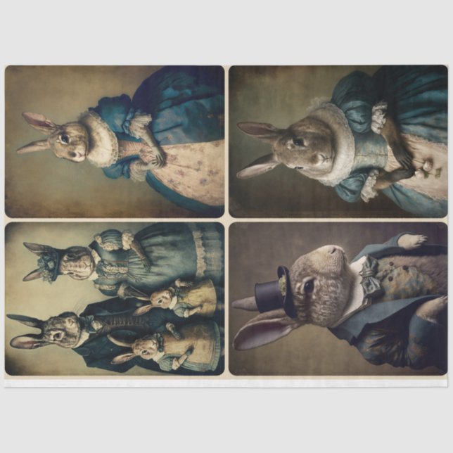 Papel de tejidos de conejo de caballeros y damas (Anverso)