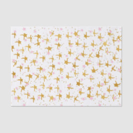 Papel de tejidos de confetti rosa y dorado