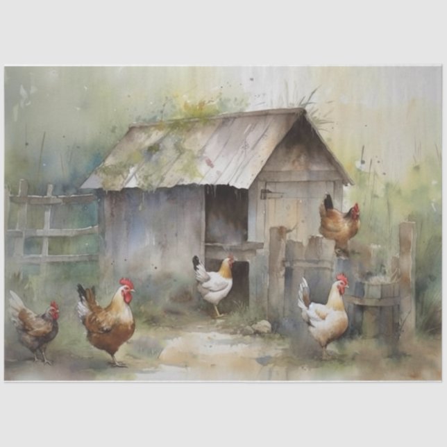 Papel de tejidos de copas de pollo (Anverso)