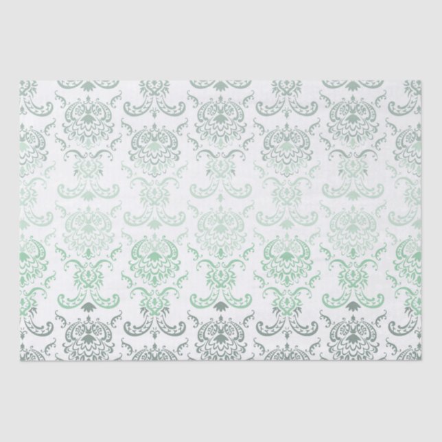 Papel de tejidos de damasco de Sage Ombre (Anverso)