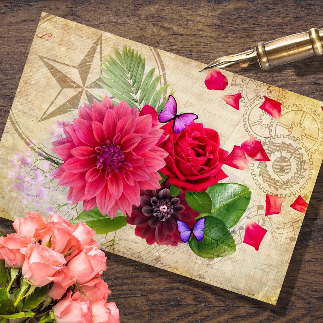 Papel de tejidos de descomposición de flores efíme (Subido por el creador)