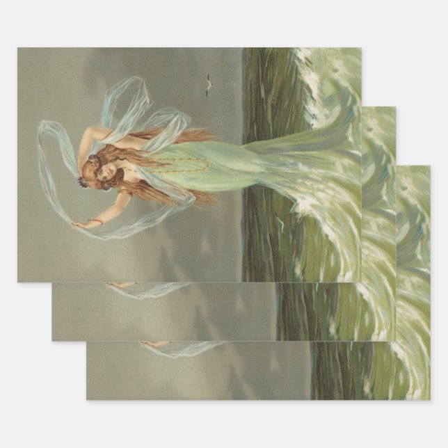 Papel de tejidos de descomposición Mar de sirena v (Set)