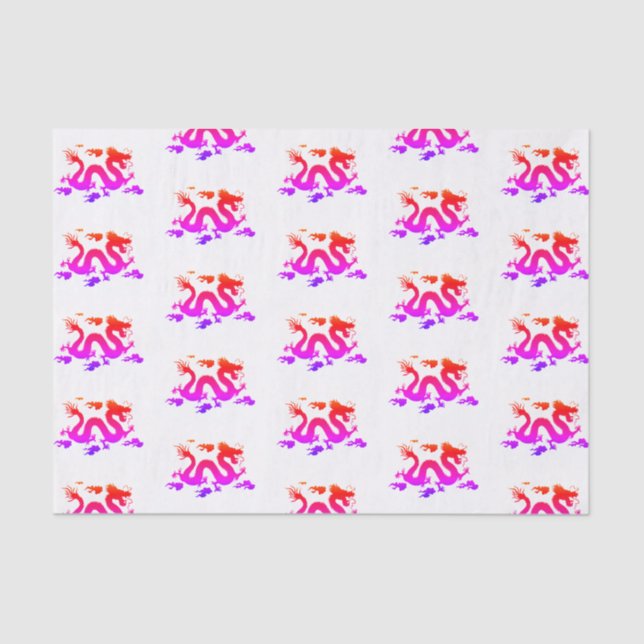 Papel de tejidos de dragón arcoiris JAPONÉS (Anverso)