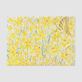 Papel de tejidos de flores amarillas Daffodil
