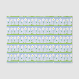 Papel de tejidos de flores blancas