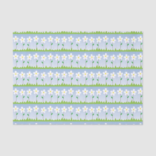 Papel de tejidos de flores blancas (Anverso)