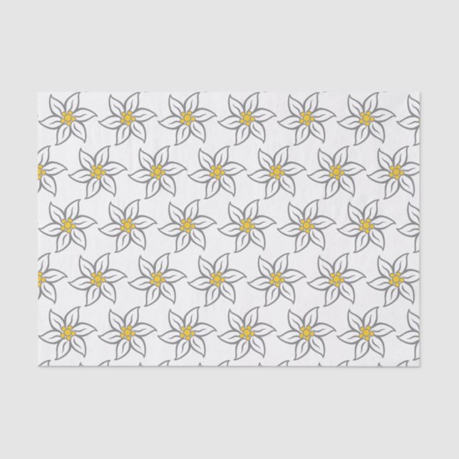 Papel de tejidos de flores Edelweiss (Anverso)