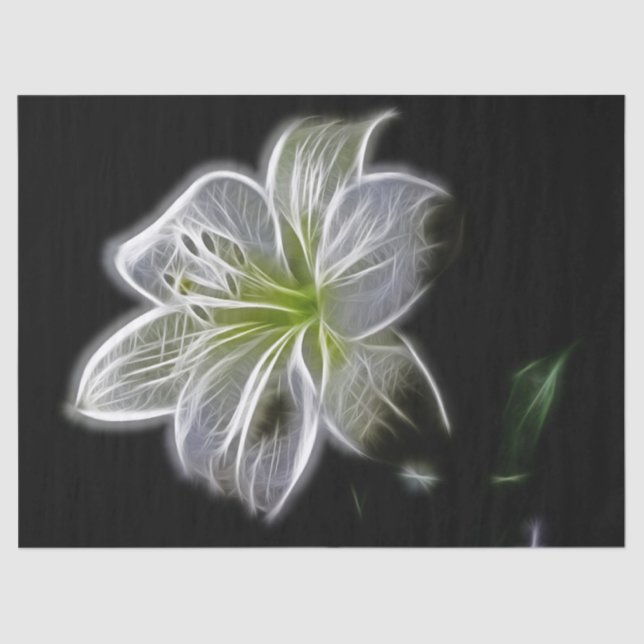 Papel de tejidos de flores fractales de Lily blanc (Anverso)
