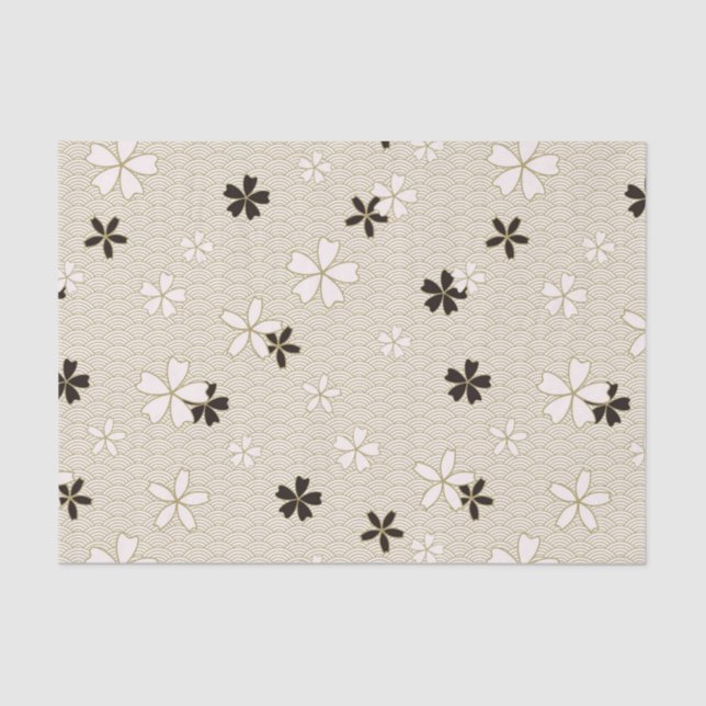 Papel de tejidos de flores japonesas (Anverso)