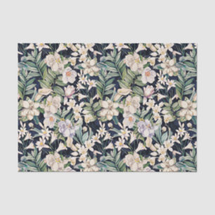 Papel de tejidos de flores nórdicas tropicales vin