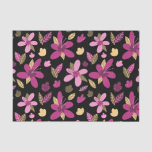 Papel de tejidos de flores románticas