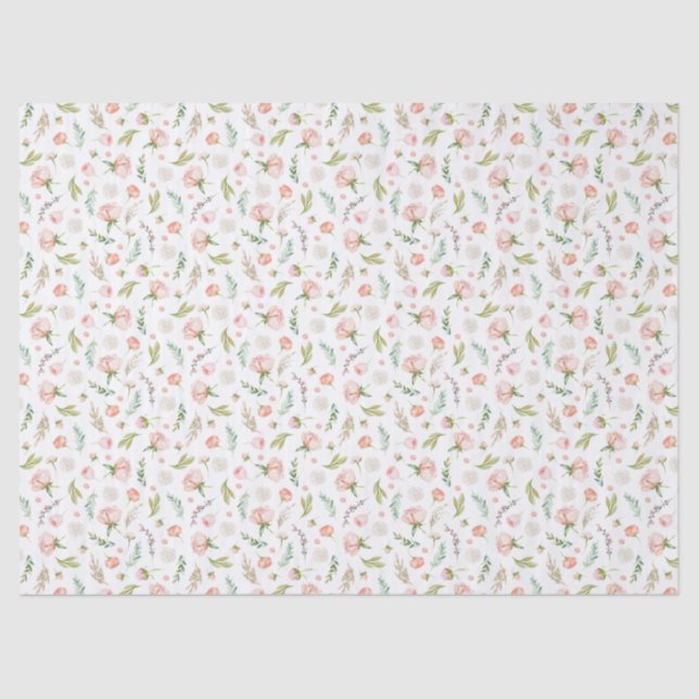 Papel de tejidos de flores rosadas de bonito (Anverso)
