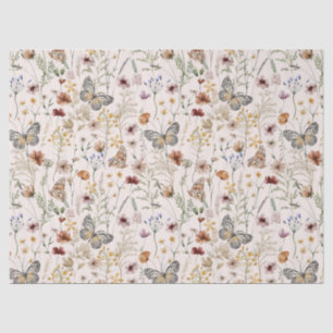 Papel de tejidos de flores silvestres