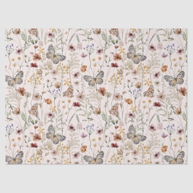 Papel de tejidos de flores silvestres (Anverso)