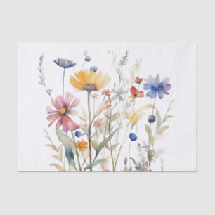 Papel de tejidos de flores silvestres de color de