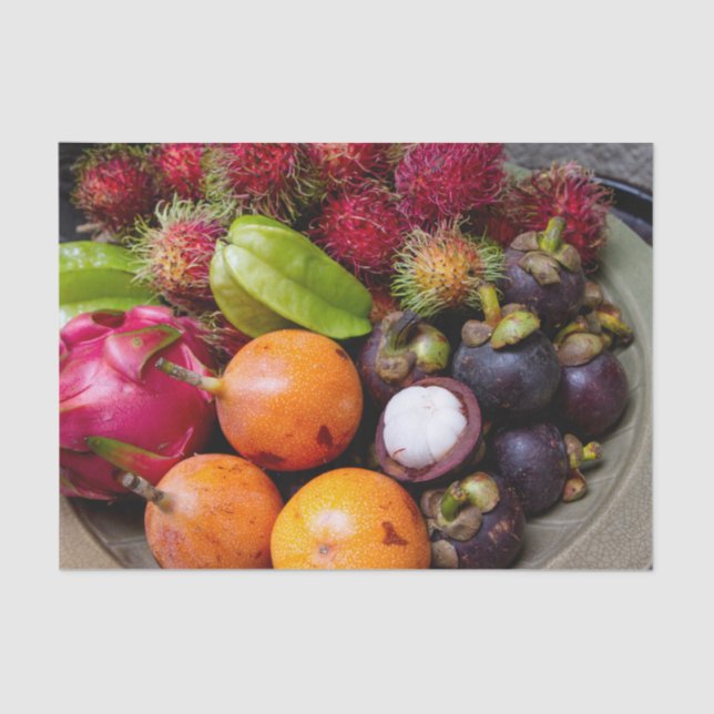 Papel de tejidos de frutas tropicales (Anverso)