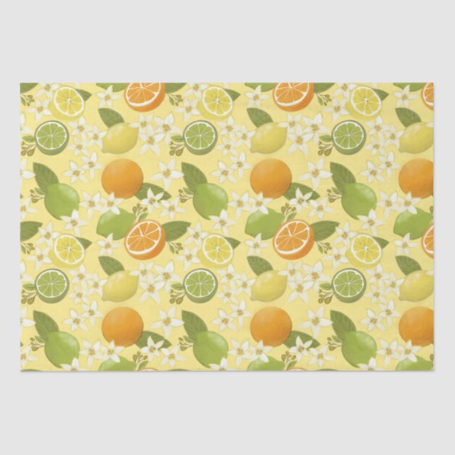 Papel de tejidos de frutas y flores (Anverso)