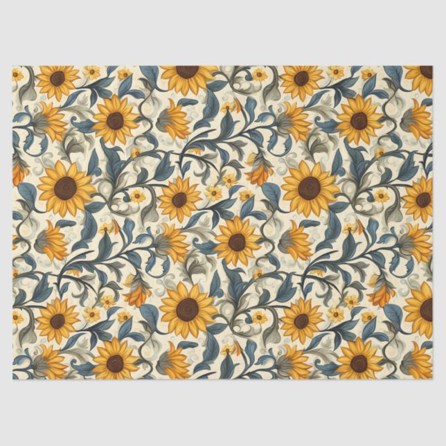 Papel de tejidos de girasol Art Nouveau de 10 lb,  (Anverso)