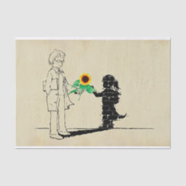 Papel de tejidos de girasol chica