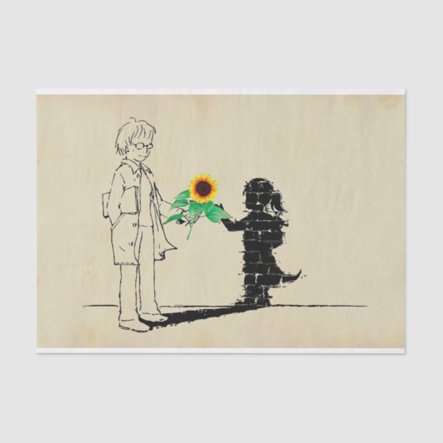 Papel de tejidos de girasol chica (Anverso)