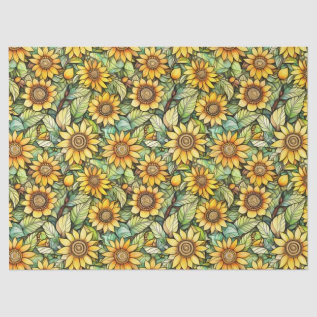 Papel de tejidos de girasol rústico - 10 lb, 17"x2 (Anverso)