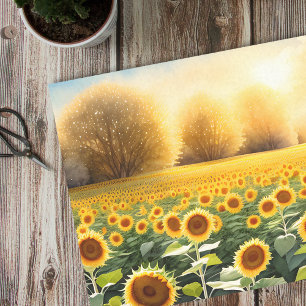 Papel de tejidos de girasoles - Artesanías de pape