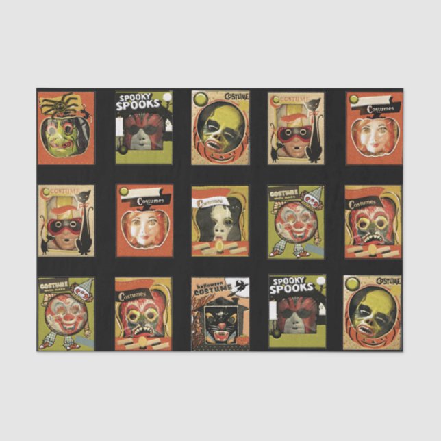 Papel de tejidos de Halloween vintage (Anverso)