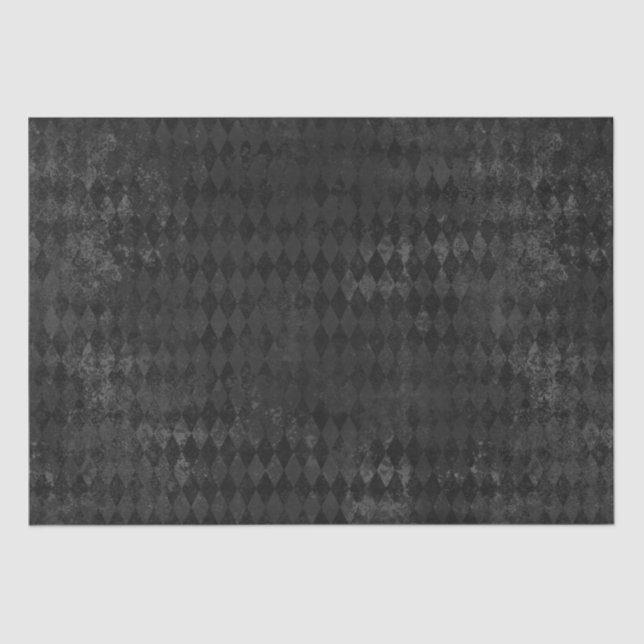 Papel de tejidos de Harlequin negro vintage (Anverso)