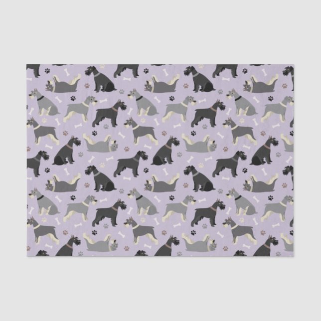 Papel de tejidos de hojas y huesos Schnauzer (Anverso)