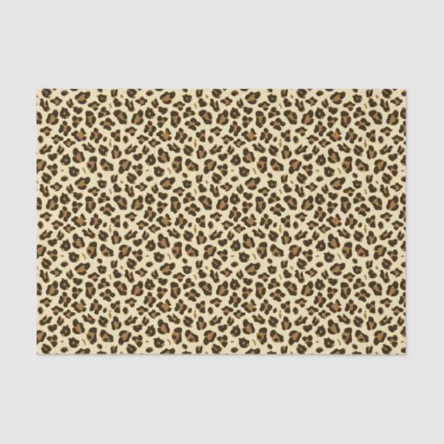 Papel de tejidos de impresión de leopardo elegante (Anverso)