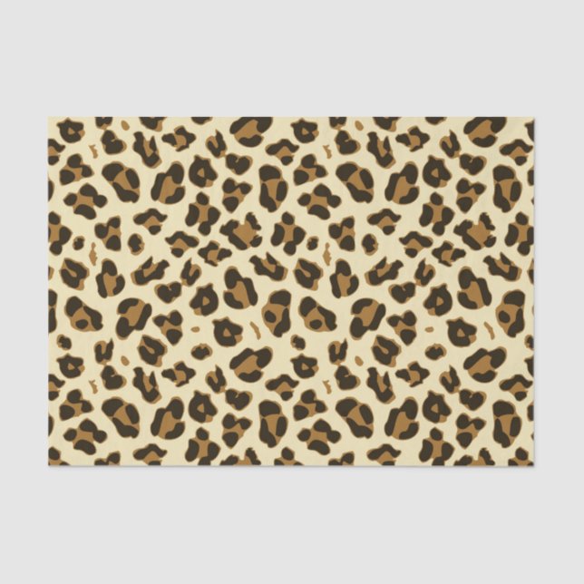 Papel de tejidos de impresión de leopardo elegante (Anverso)