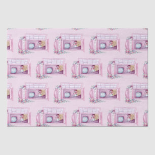 Papel de tejidos de la cabina telefónica rosa