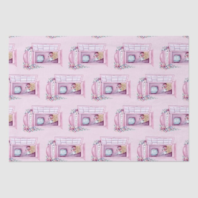 Papel de tejidos de la cabina telefónica rosa (Anverso)