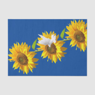 Papel de tejidos de la cocina floral de girasol