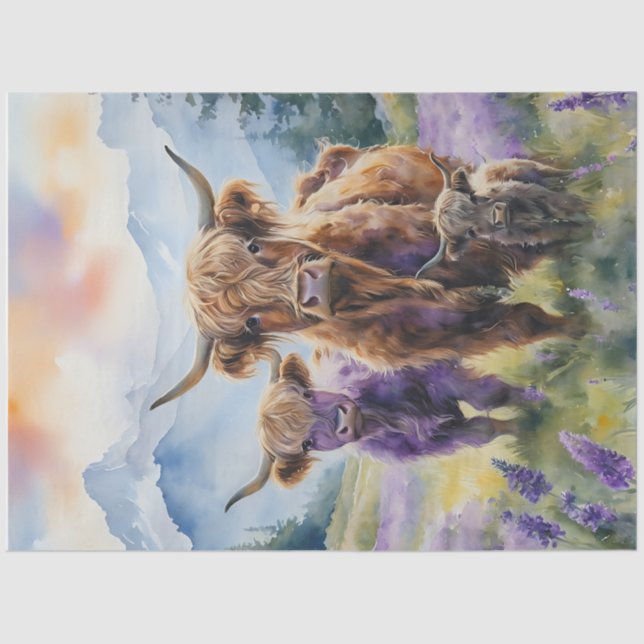 Papel de tejidos de la familia Highland Cow (Anverso)