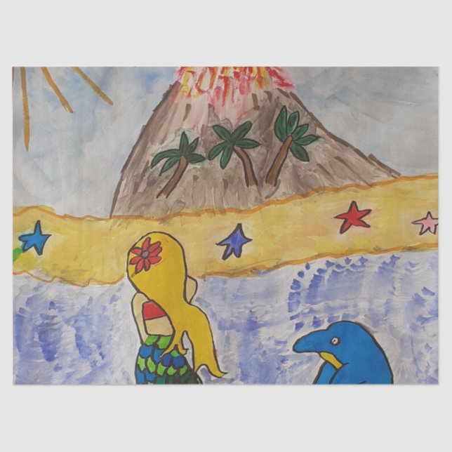 Papel de tejidos de la isla de la sirena (Anverso)