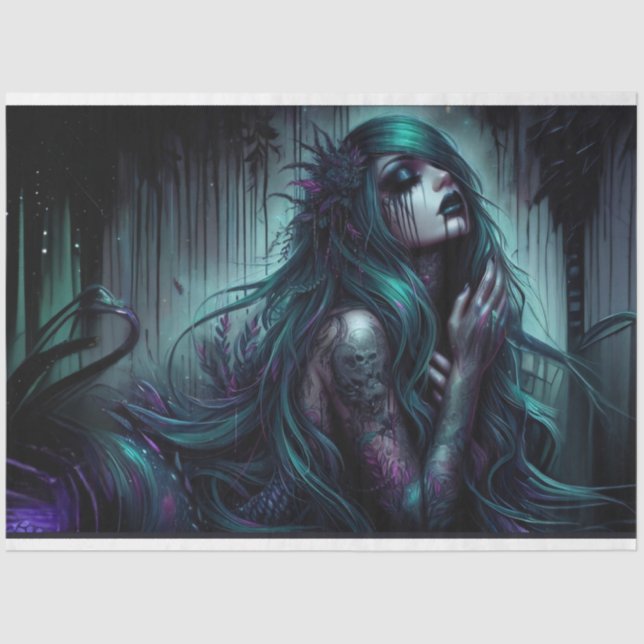 Papel de tejidos de la sirena gótica Princesa (Anverso)