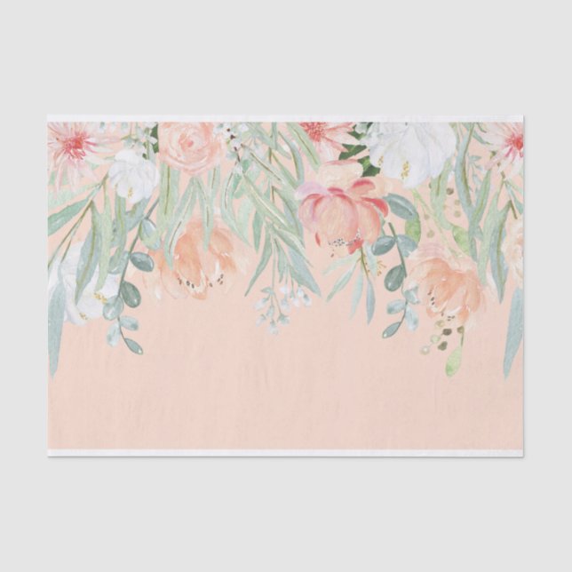 Papel de tejidos de las flores de color verde páli (Anverso)