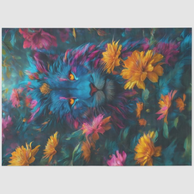 Papel de tejidos de león oscuro (Anverso)