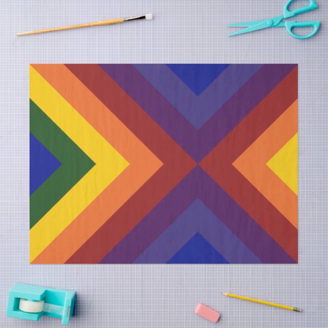 Papel de tejidos de los chevrs arcoiris (Artesanía)