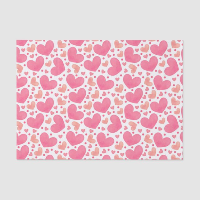 Papel de tejidos de los corazones rosados (Anverso)