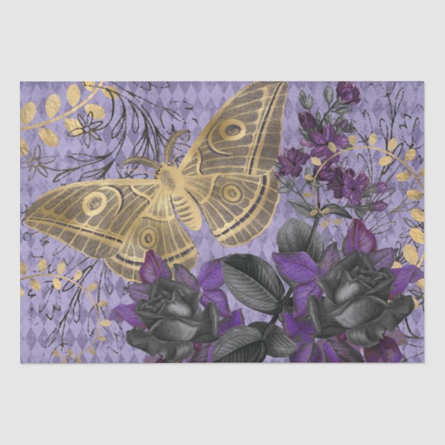 Papel de tejidos de mariposa gótica de otoño (Anverso)