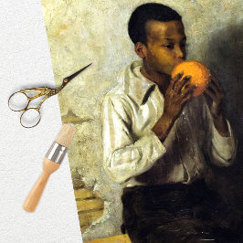 Papel de tejidos de Naranja de Vintage Black Boy