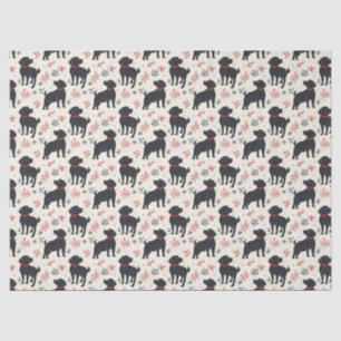 Papel de tejidos de Navidades de perro negro